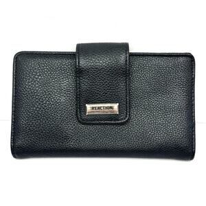Faux Leather Clutch Wallet Organizer Zip Coin‎ ID Window-Kenneth Cole